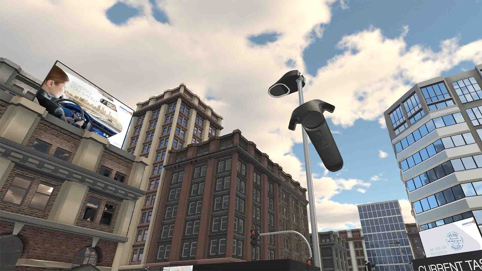 Virtual Reality minigames and interactive elements bring the Swarco Traffic World to life.