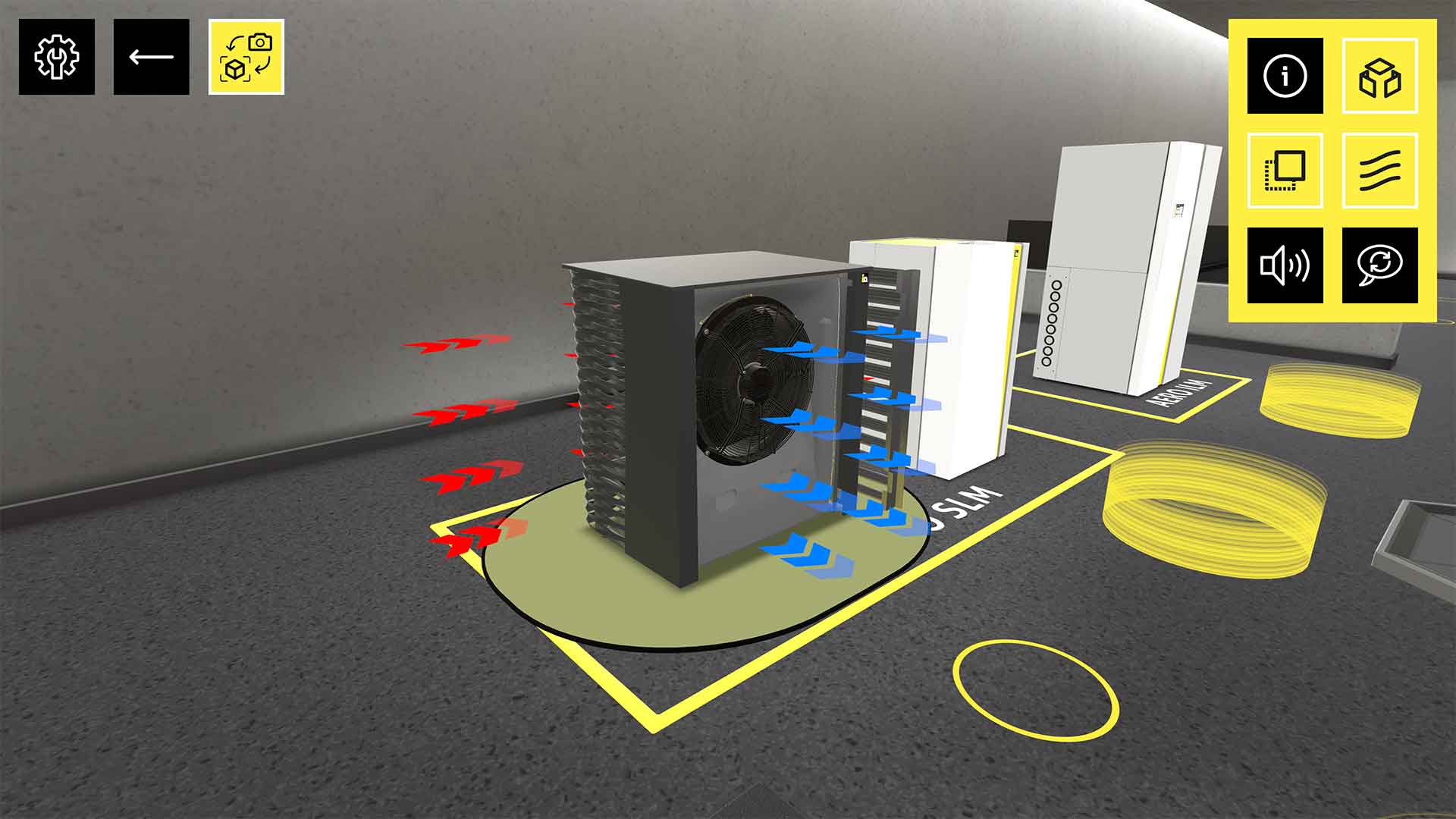 Im virtuellen Schauraum von iDM können Besucher sich frei im 3D Raum bewegen und mit den Produkten interagieren oder Zusatzinformationen einblenden.